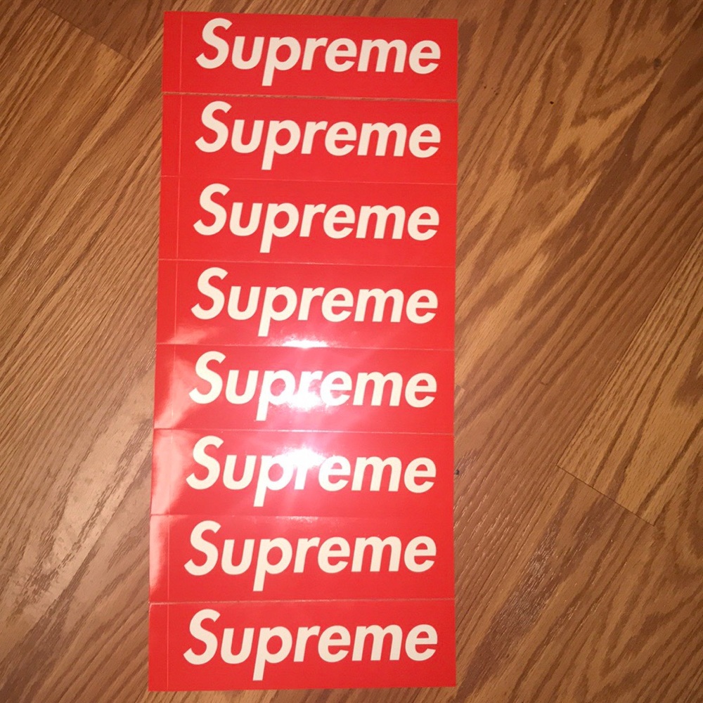 (8) supreme box logo stickers